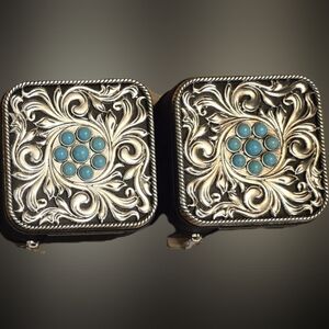 Silver and Turquoise Travel Jewelry Box (1)